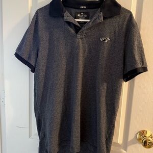 Hollister Men's Polo Shirt in Charcoal